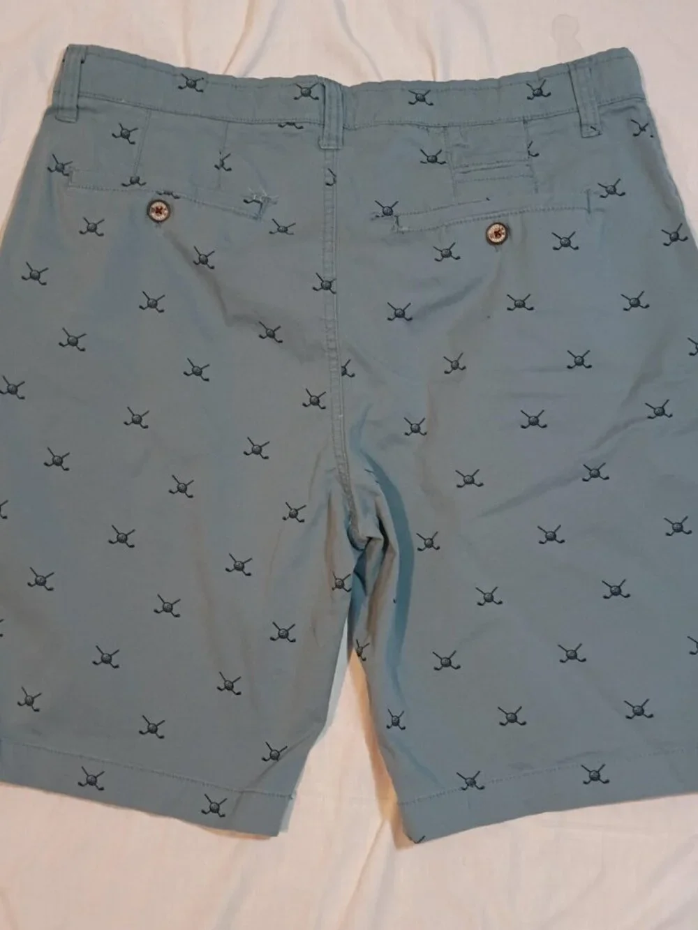 Hudson + Barrow/Chino Shorts/Mens 32/Slate Blue/Golf Print Country Club Preppy S - Picture 8 of 8
